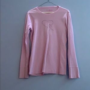 Pink heart long sleeve tee